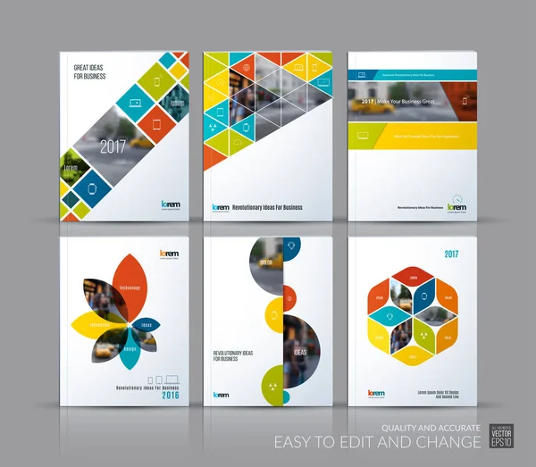 Informe anual de diseño de portada, diseño de plantilla de folleto, revista , — Vector de stock