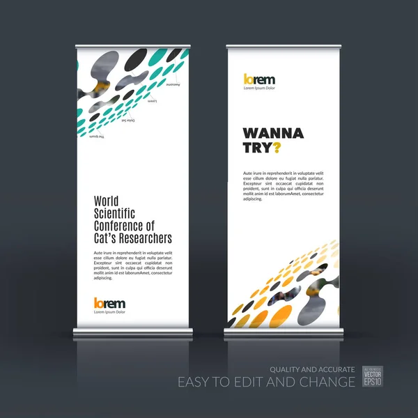 Ensemble vectoriel de design moderne roll Up Banner stand avec perspecti — Image vectorielle