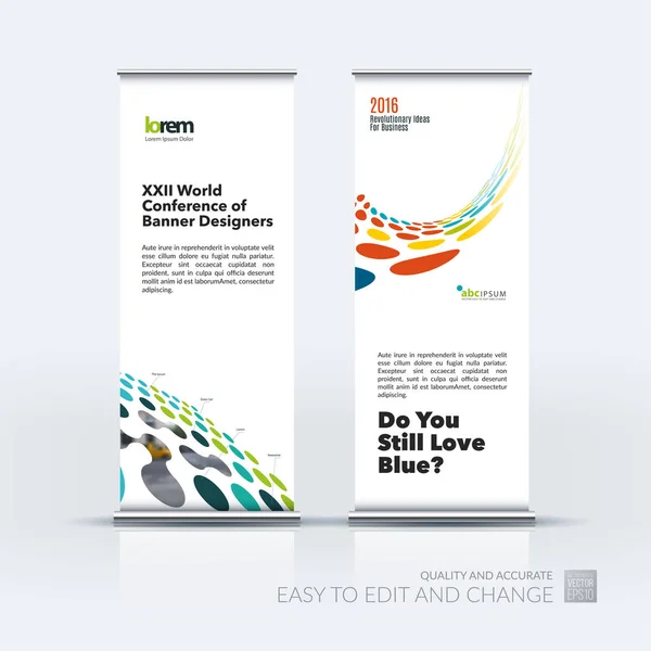 Modern roll Up Banner stand tasarımı perspecti ile vektör ayarla