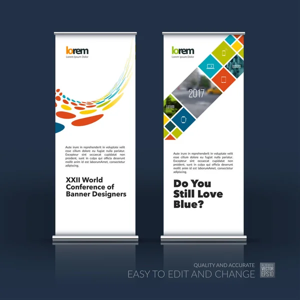 Vector set van moderne roll Up Banner staan design met perspecti — Stockvector