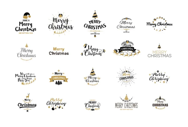 Buon Natale tipografia lettering. Design del testo calligrafia wi — Vettoriale Stock