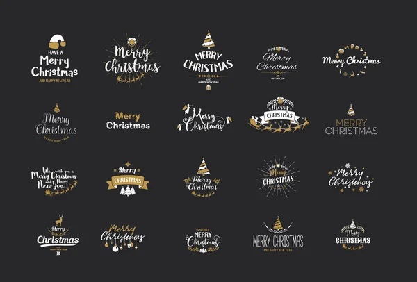 Feliz Navidad tipografía de letras. Texto manuscrito diseño wi — Vector de stock