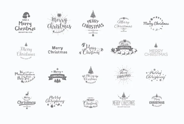 Merry Christmas lettering typography. Handwriting text design wi — Stock Vector