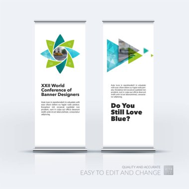 Modern roll Up Banner stand tasarım g ile iş vektör ayarla