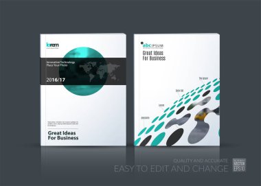 İş vektör kümesi. Broşür şablonu düzeni, kapak tasarımı annu