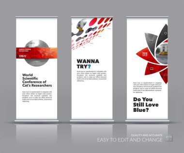 Modern roll Up Banner stand tasarım g ile iş vektör ayarla