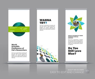 Modern roll Up Banner stand tasarım g ile iş vektör ayarla