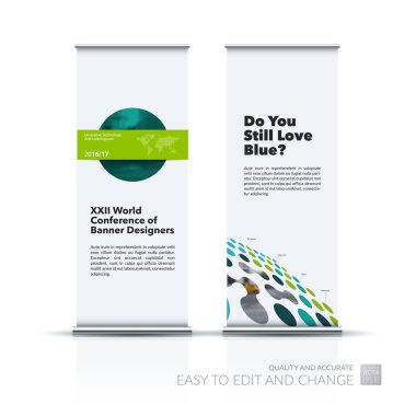 Modern roll Up Banner stand tasarım g ile iş vektör ayarla