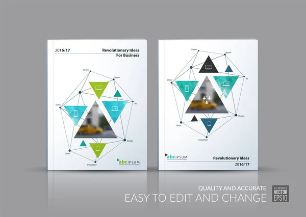 Vetor de negócios. Layout de modelo de folheto, design de cobertura anual r — Vetor de Stock