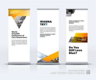 Modern roll Up Banner stand tasarım t ile iş vektör ayarla