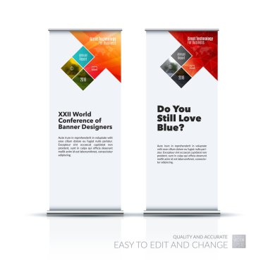 Modern iş vektör set roll Up Banner stand tasarımı ile bir