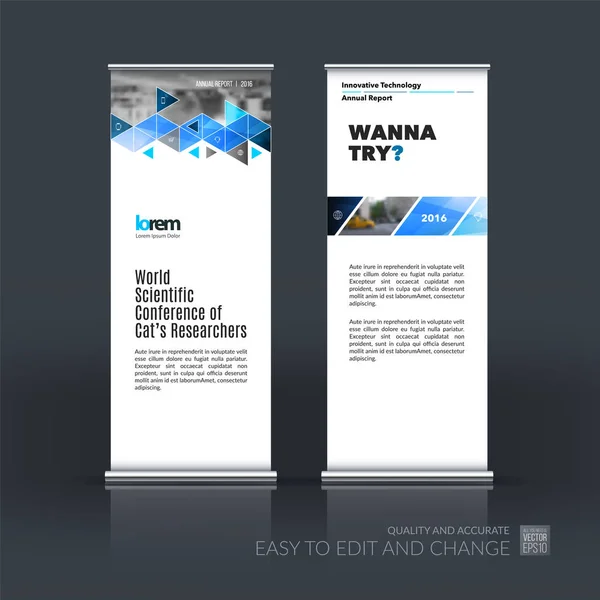 Juego de vectores empresariales de rollo moderno Up Banner stand design triang — Vector de stock