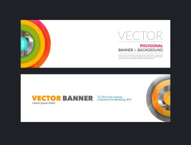 Modern yatay Web afiş yarım hedef ile vektör ayarla
