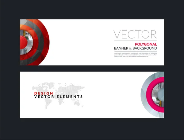 Vector uppsättning med modern horisontella hemsida banners med halva målet — Stock vektor