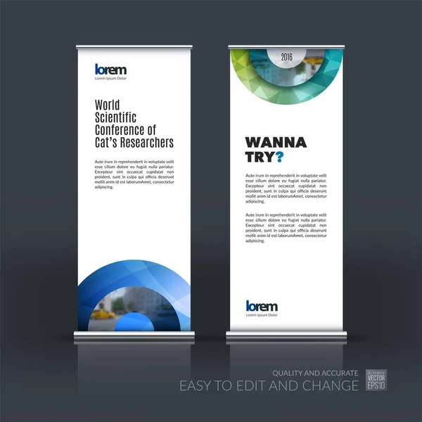 Vektor bisnis abstrak set modern roll Up Banner stand desi - Stok Vektor