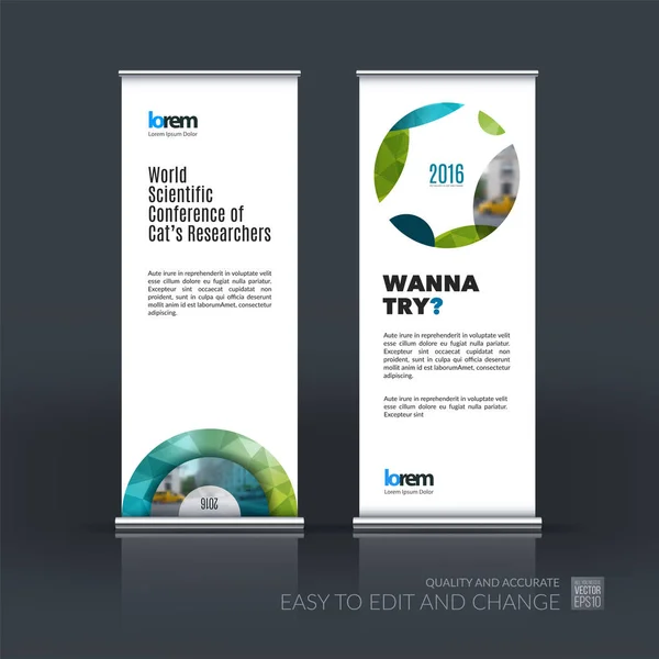 Vektor bisnis abstrak set modern roll Up Banner stand desi - Stok Vektor