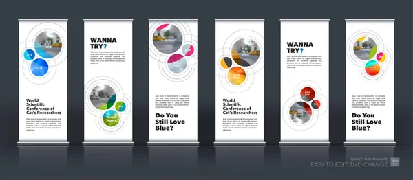 İş vektör yukarı afiş standı desi modern rulo ayarla