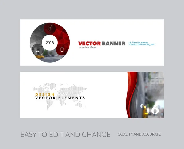 Vector uppsättning med modern horisontella hemsida banners med cirkel Run — Stock vektor