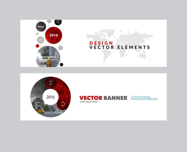 Vector set of modern horizontal website banners with points circ Royalty Free Stock Illustrations