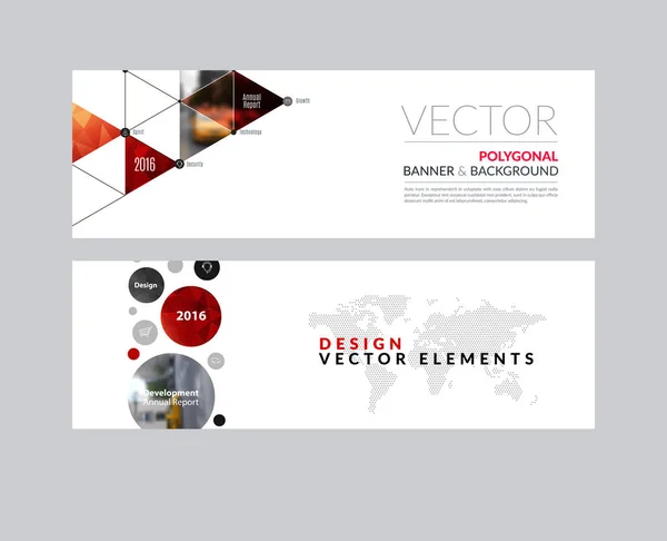 Vektor-Set moderner horizontaler Website-Banner mit runden, tr — Stockvektor