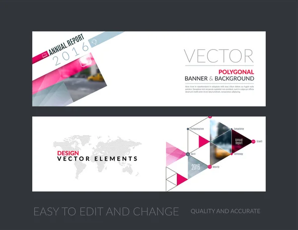 Vector uppsättning modern horisontella hemsida banners med rektangulär — Stock vektor