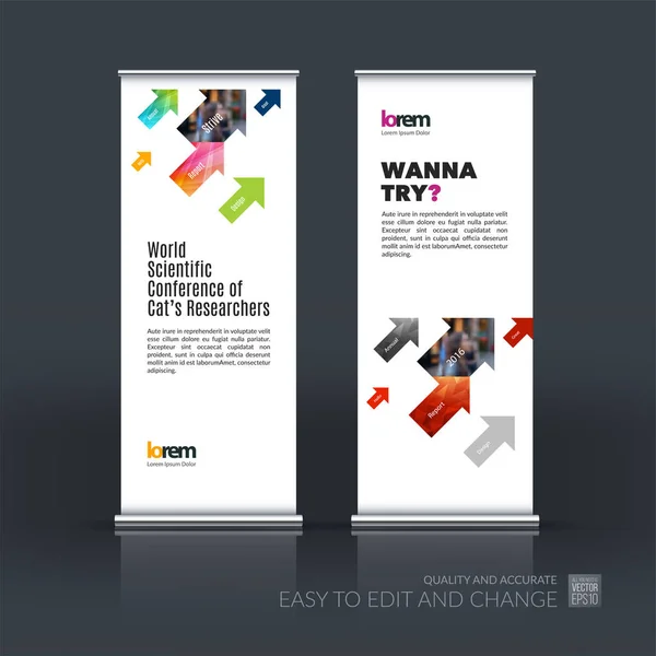 Conjunto abstracto del vector del negocio del rollo moderno Up Banner stand desi — Vector de stock