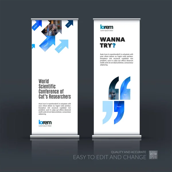 Conjunto abstracto del vector del negocio del rollo moderno Up Banner stand desi — Vector de stock