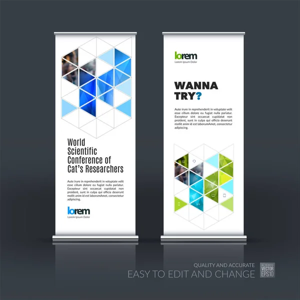 Conjunto abstracto del vector del negocio del rollo moderno Up Banner stand desi — Vector de stock