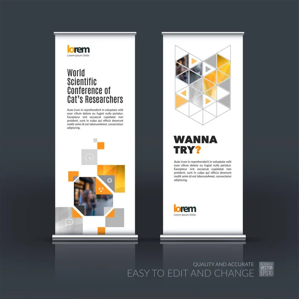 Conjunto abstracto del vector del negocio del rollo moderno Up Banner stand desi — Vector de stock