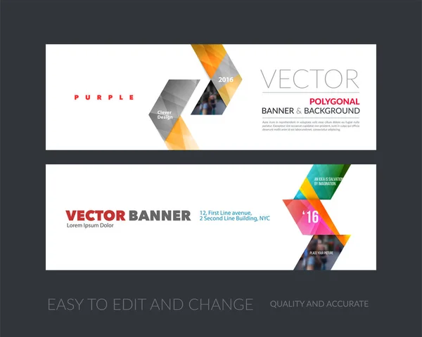 Vector uppsättning med modern horisontella hemsida banners med gula arro — Stock vektor