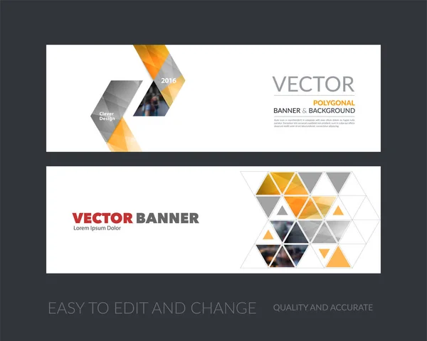 Vector uppsättning med modern horisontella hemsida banners med gula arro — Stock vektor