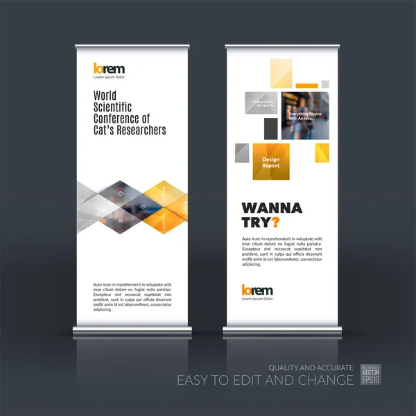 Conjunto abstracto del vector del negocio del rollo moderno Up Banner stand desi — Vector de stock