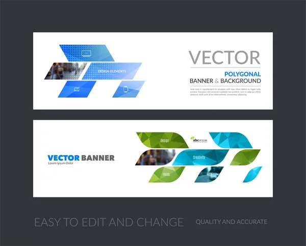 Vector uppsättning med modern horisontella hemsida banners med gul dyna — Stock vektor