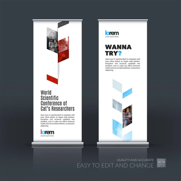 Juego de vectores de negocio de roll up moderno Banner stand design templa — Vector de stock