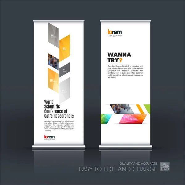 Business vector set of modern roll Up Banner stand design templa — Stock Vector