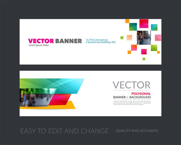 Vector uppsättning med modern horisontella hemsida banners med många gula — Stock vektor