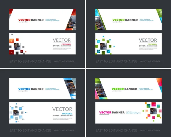 Vektor-Set moderner horizontaler Website-Banner mit gelbem Diag — Stockvektor