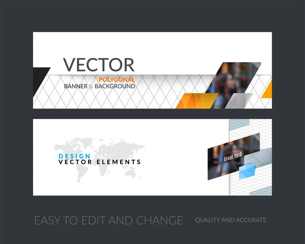 Vector set of modern horizontal website banners with colourful d — Stock Vector