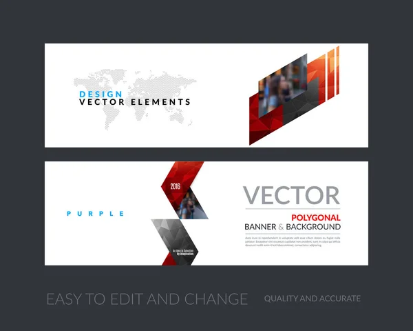 Vector uppsättning med modern horisontella hemsida banners med färgglada d — Stock vektor