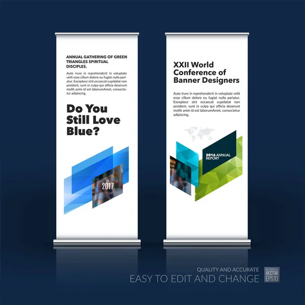 Vektor bisnis abstrak set modern roll Up Banner stand desi - Stok Vektor