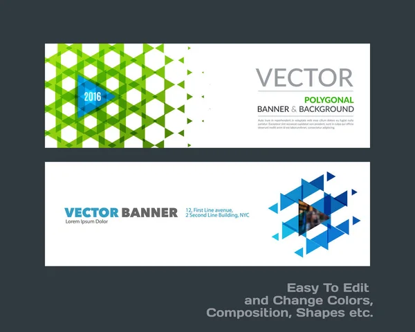 Abstract vector set of modern horizontal website banners with co — Stock Vector