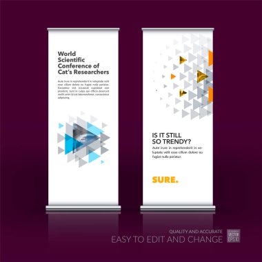 İş vektör yukarı afiş standı desi modern rulo ayarla