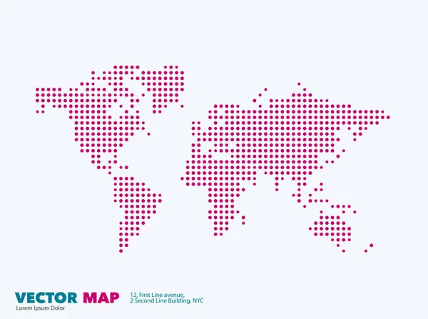 Mapa del mundo vectorial con rondas, spots, puntos para plantillas de negocios — Archivo Imágenes Vectoriales