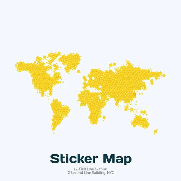 Mapa del mundo vectorial con cuadrados, rectángulos para plantillas de negocios — Archivo Imágenes Vectoriales