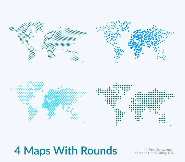 Mapa del mundo vectorial con círculos, rondas, puntos para plantillas de negocios — Archivo Imágenes Vectoriales