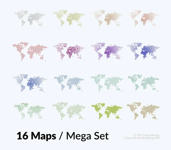 Mapa del mundo vectorial con palos, líneas, rondas, cuadrados para busines — Archivo Imágenes Vectoriales
