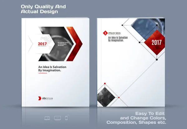 Yıllık rapor, iş soyut vektör şablonu. Broşür tasarı