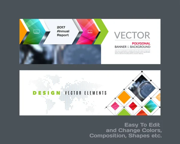 Abstrakte Vektor-Set von modernen horizontalen Website Banner mit Co — Stockvektor