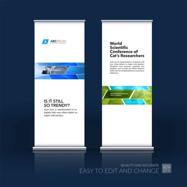 Conjunto abstracto del vector del negocio del rollo moderno Up Banner stand desi — Archivo Imágenes Vectoriales