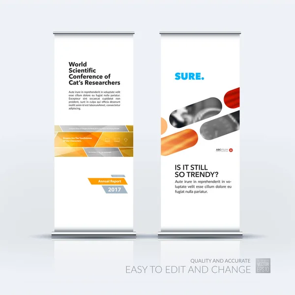 Vektor bisnis abstrak set modern roll Up Banner stand desi - Stok Vektor